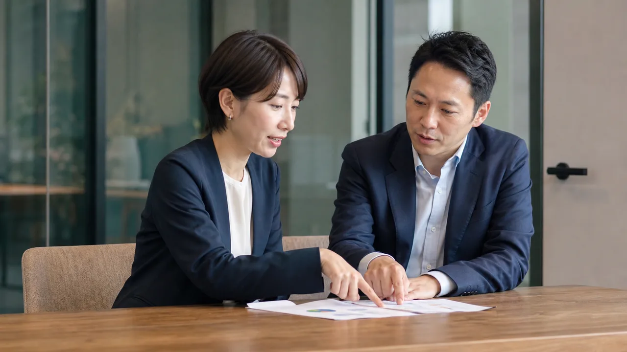 共同経営者候補と役割や意思決定の範囲を確認する二人