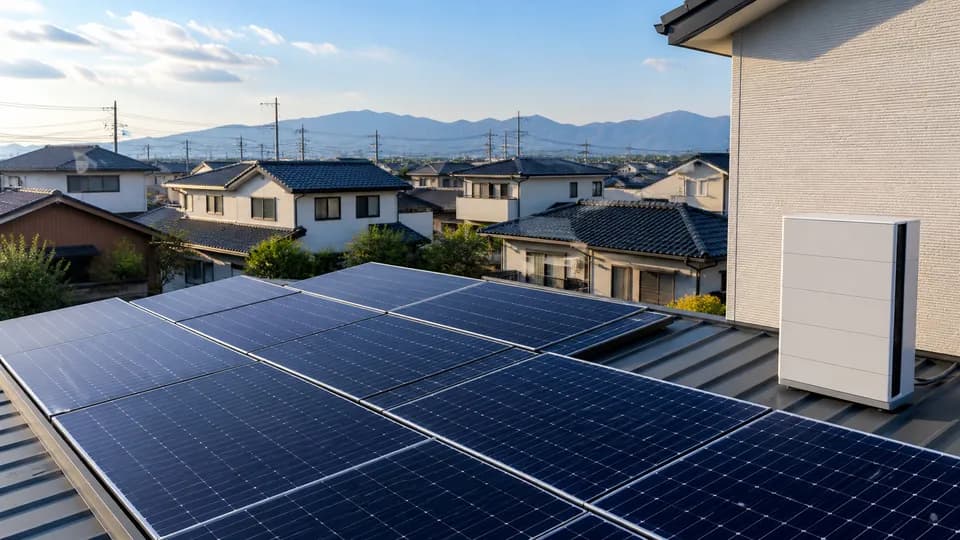 住宅の太陽光パネルと家庭用蓄電池