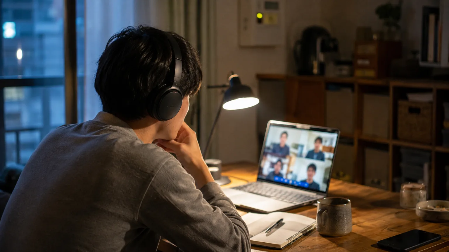 若い社会人がオンラインで気軽に話している様子